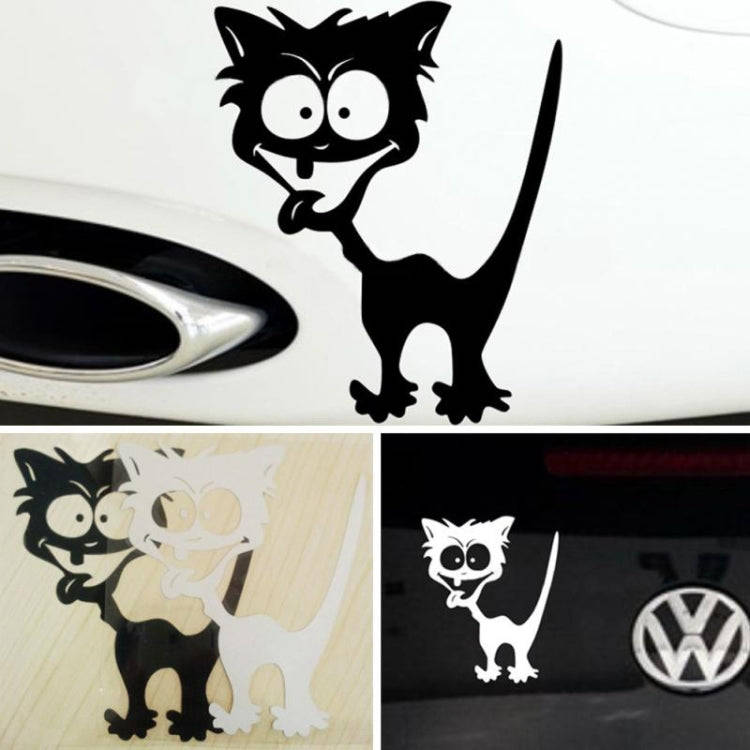 10 PCS Cat Pattern Car Styling Sticker Reflective Waterproof Vinyl Funny Car Sticker, Size: 13×1...