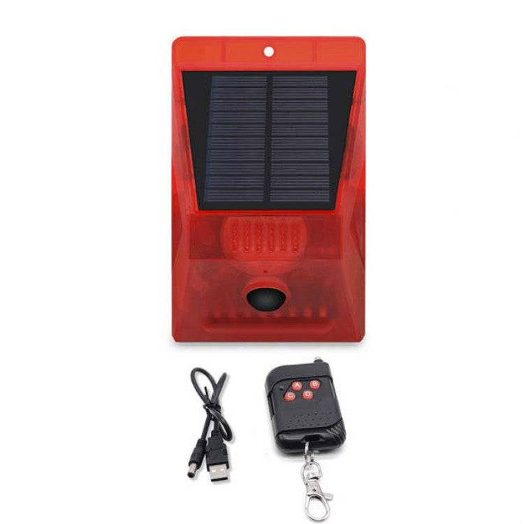 129dB Solar Alarm Light Human Body Induction Remote Control Alarm Farm Anti-theft Drive Object So...
