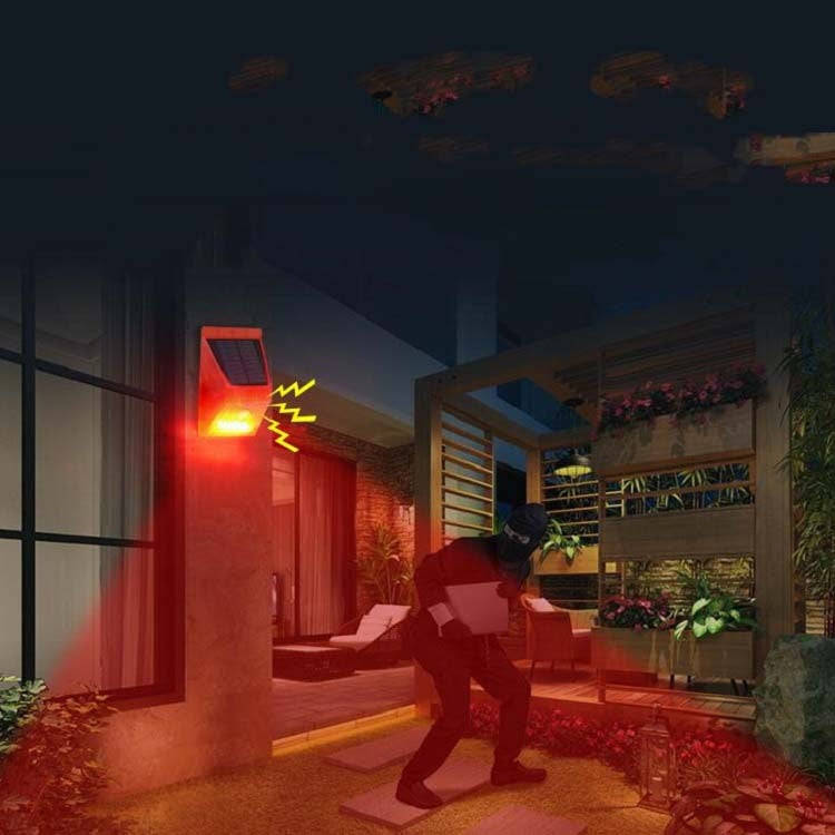 129dB Solar Alarm Light Human Body Induction Remote Control Alarm Farm Anti-theft Drive Object So...