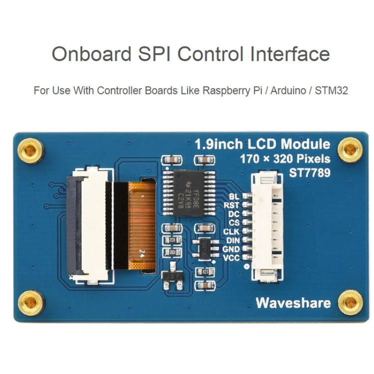 Waveshare 1.9inch 262K Colors 170x320 LCD Display Module for Raspberry Pi Pico, SPI Interface, 23822