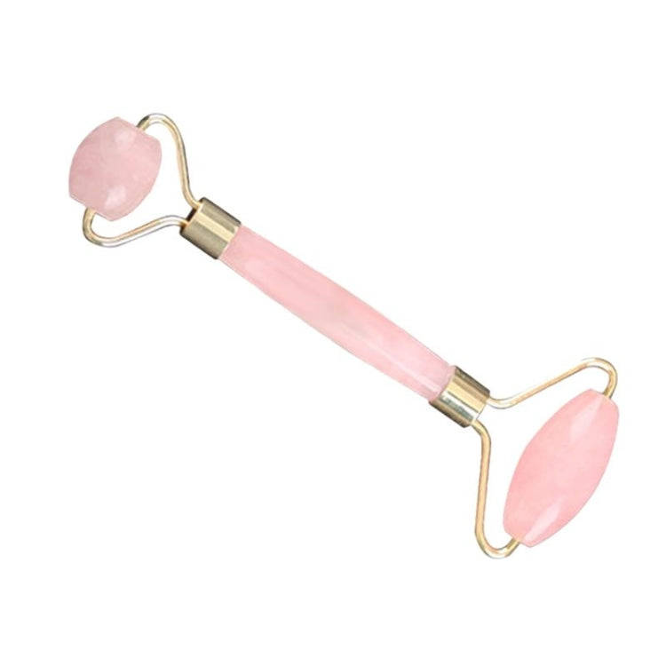 Double Head Massage Roller Natural Rose Crystal Quartz Jade Stone Anti Cellulite Wrinkle Facial B...