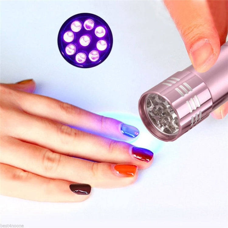2 PCS Nail Dryer Mini LED Flashlight UV Lamp Portable For Nail Gel Fast Dryer(Red)