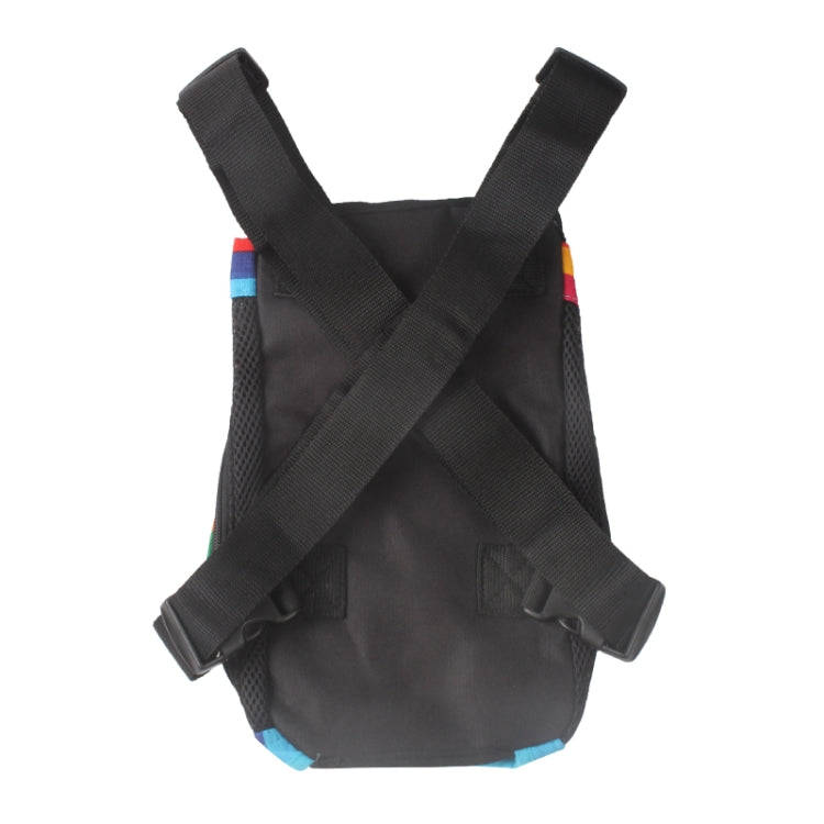 Traveling Portable Pet Chest Backpack Pet Carrier Bag, Size:L(Rainbow striped)