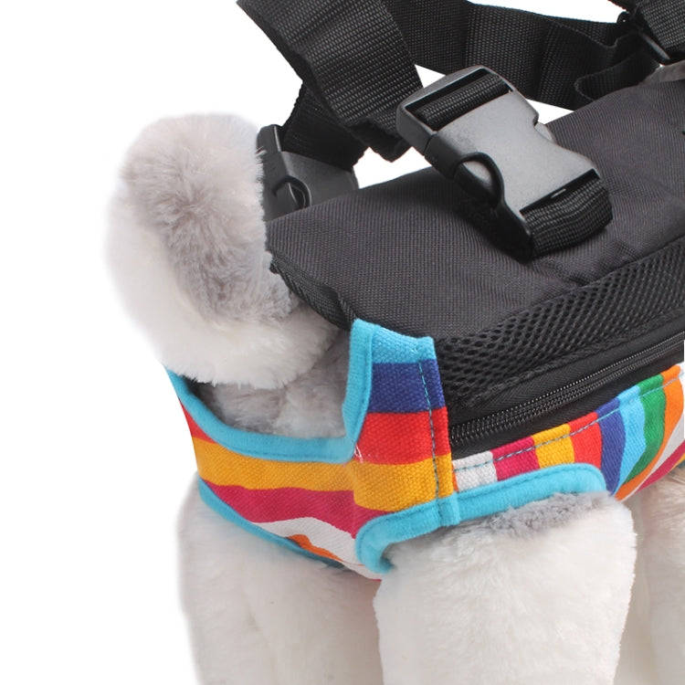 Traveling Portable Pet Chest Backpack Pet Carrier Bag, Size:L(Rainbow striped)
