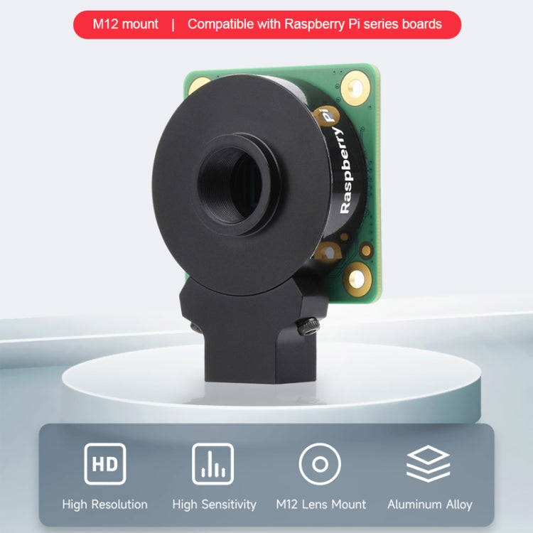 Waveshare For Raspberry Pi Camera M12 High Sensitivity Lens, 12.3MP IMX477R Sensor, 23945