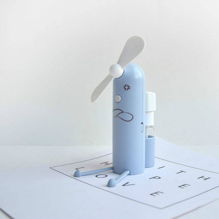 Creative Mobile Phone Bracket Cartoon Spray Mini Fan Portable Usb Fan(Blue)