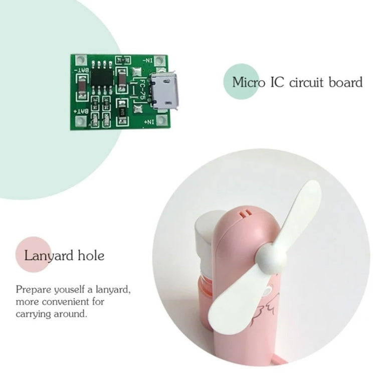 Creative Mobile Phone Bracket Cartoon Spray Mini Fan Portable Usb Fan(Pink)