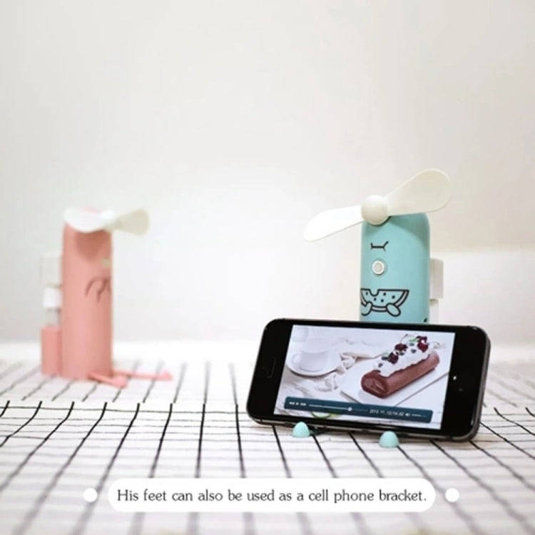 Creative Mobile Phone Bracket Cartoon Spray Mini Fan Portable Usb Fan(Pink)