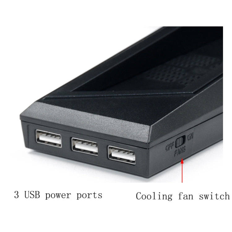 Game Console Radiator And Dual Handle Charging Base For PS4 / PS4 Slim(Black)
