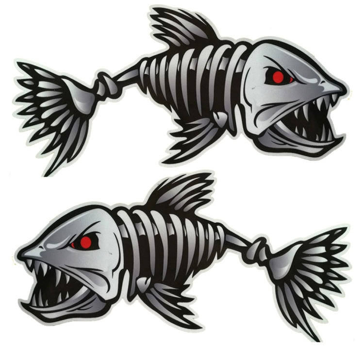 10 PCS Horror Skeleton Shark Fishing Daren Cover Scratch Reflective Waterproof Personality Body S...