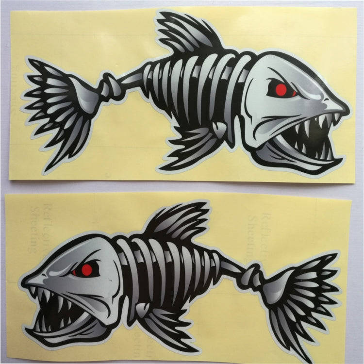 10 PCS Horror Skeleton Shark Fishing Daren Cover Scratch Reflective Waterproof Personality Body S...