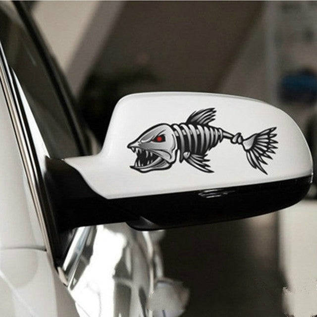10 PCS Horror Skeleton Shark Fishing Daren Cover Scratch Reflective Waterproof Personality Body S...
