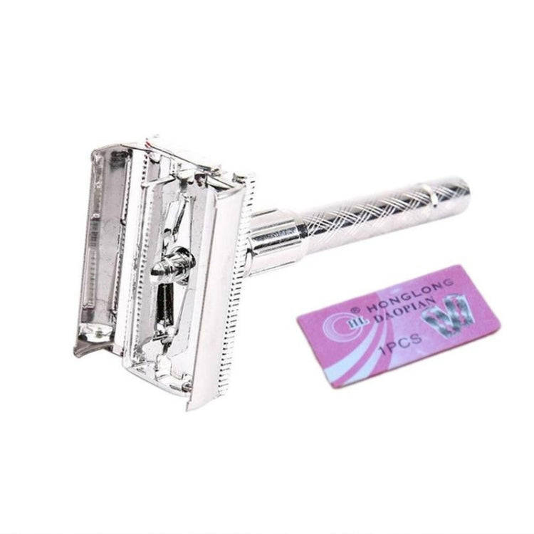 2 PCS Adjustable Safety Classic Stainless Steel Razor Men Safety Double Edge Blade Shaving