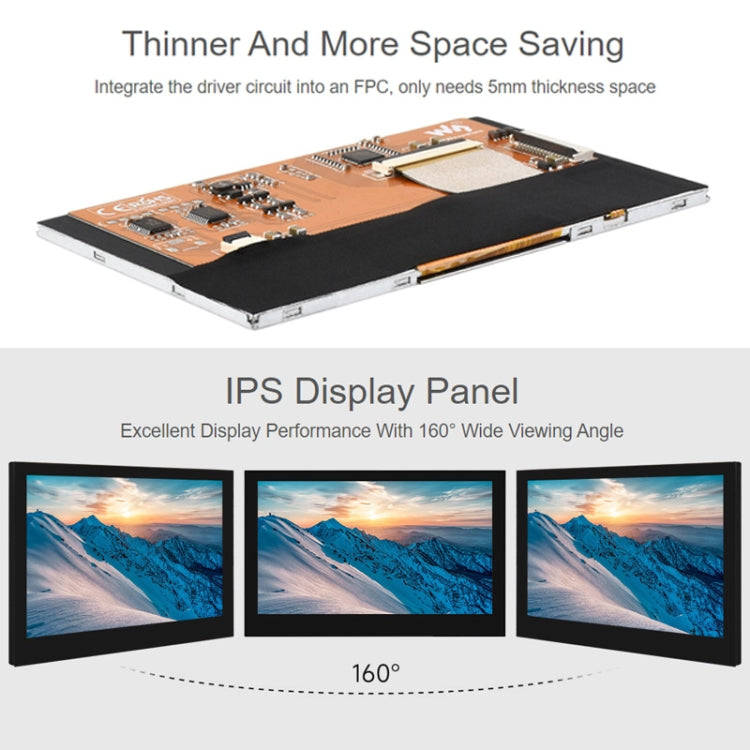 Waveshare 4.3 Inch DSI Display 800×480 Pixel IPS Display Panel, Style:No Touch