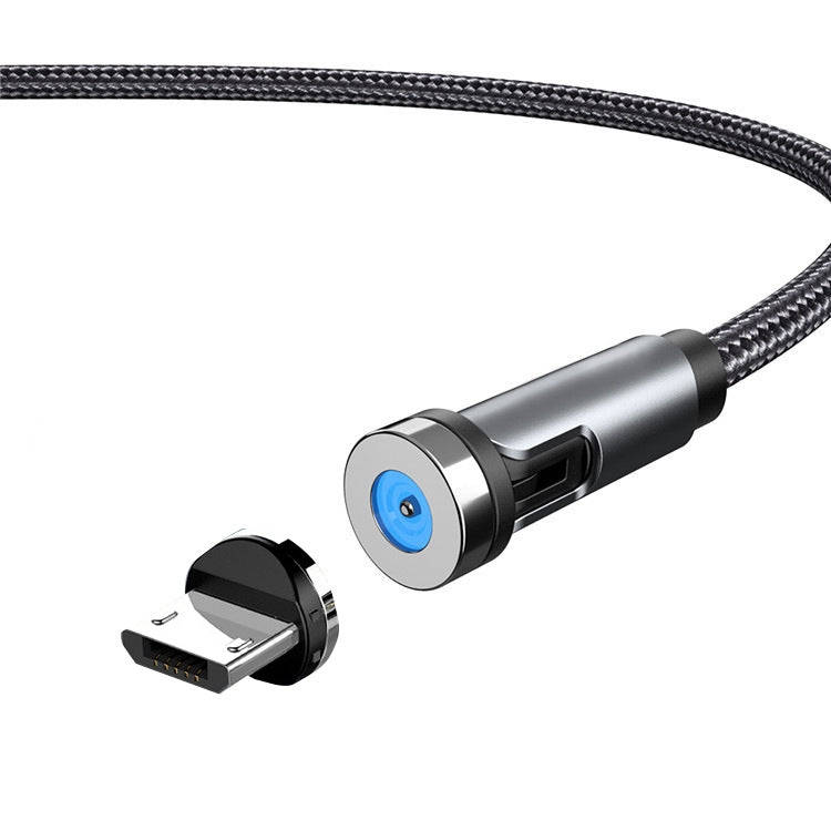 CC56 Micro USB Magnetic Interface Dust Plug Rotating Data Charging Cable, Cbale Length: 2m(Black)