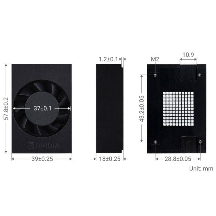 For Jetson Orin Waveshare 24076 Cooling Fan Speed Adjustable(Black)