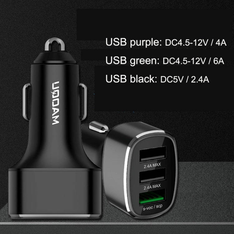 QIAKEY GT680 3 USB Ports Fast Charge Car Charger(Gray)
