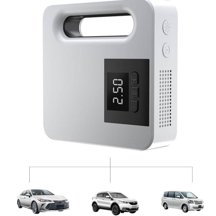 12V Car Air Pump Car Portable Tire Electric Pump, Style:Digital Version (White)