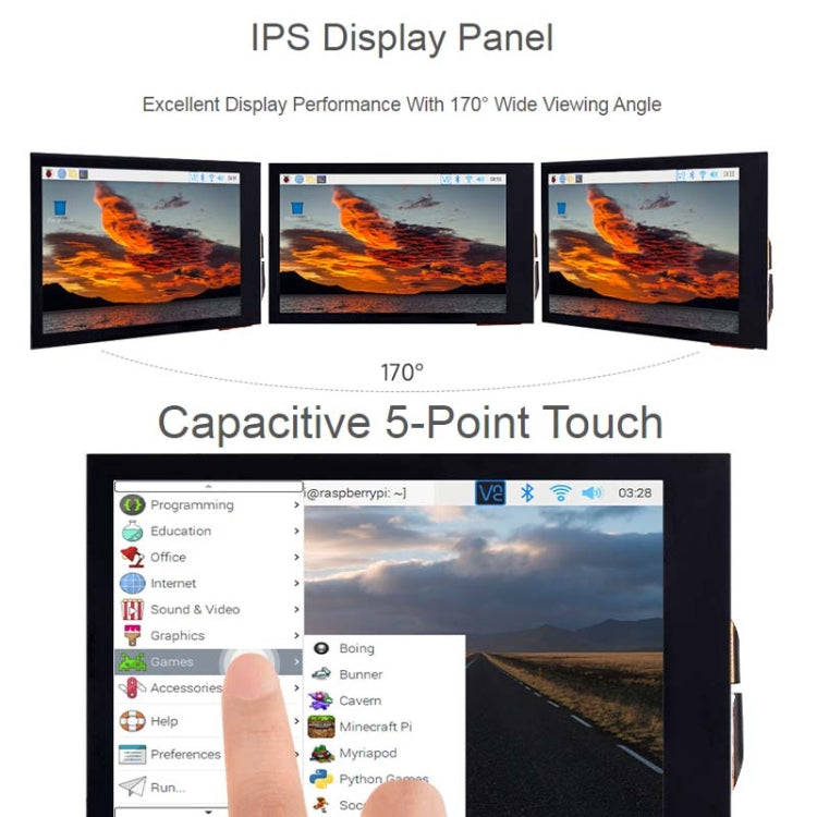 Waveshare 3.5inch 480x800 IPS Capacitive Touch LCD Display For Raspberry Pi ,HDMI Interface