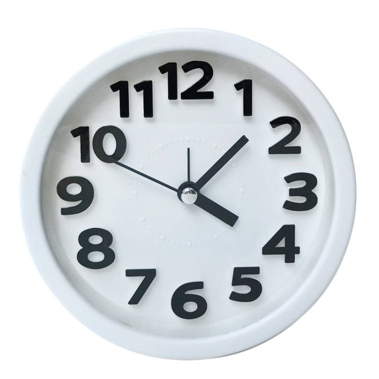 Round 12cm Candy Color Stereo Digital Silent Alarm Clock Children Student Alarm Clock(White)