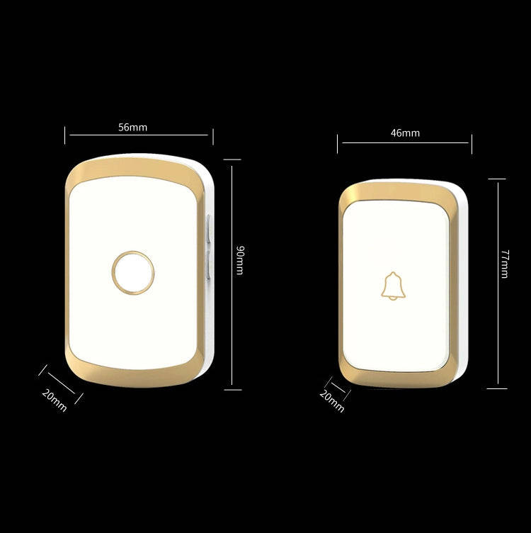 CACAZI A20 Smart Home Wireless Doorbell Digital Music Remote Control Doorbell, Style:UK Plug(Silver)