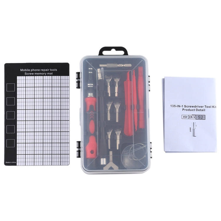 135 in 1 DIY Mobile Phone Disassembly Tool Clock Repair Multi-function Tool Screwdriver Set(Black...