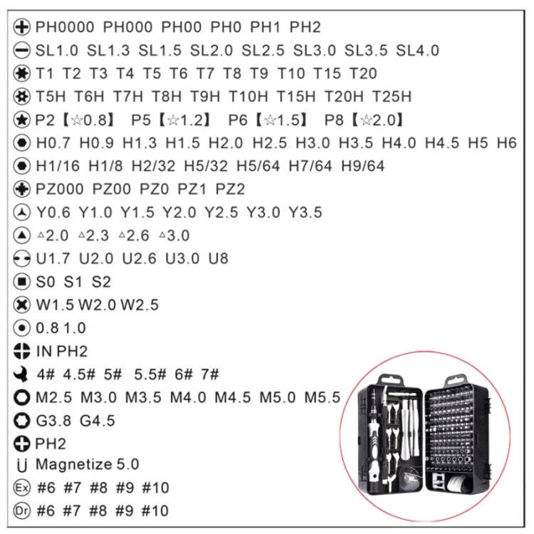 135 in 1 DIY Mobile Phone Disassembly Tool Clock Repair Multi-function Tool Screwdriver Set(Black...