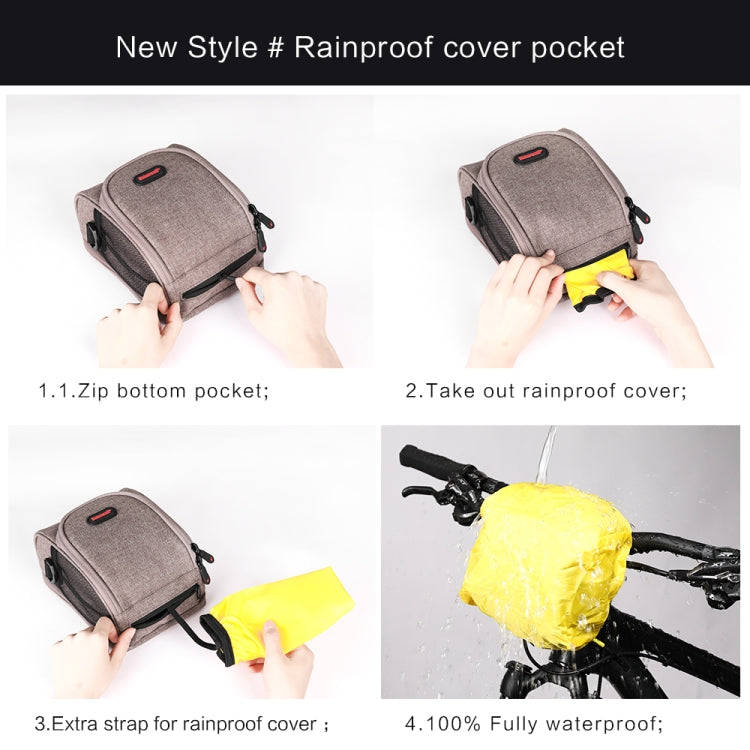 Rhinowalk TF910 Bicycle Front Handlebar Bag Multifunctional Waterproof Phone Bag Riding Bag(Black)