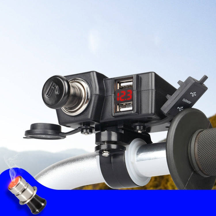 Motorcycle Car Dual USB Mobile Phone Charger With Cigarette Lighter Interface Multi-function Digi...