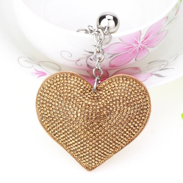 Heart Keychain Leather Tassel Gold Key Holder Metal Crystal Key Chain Keyring Charm Bag Auto Pend...