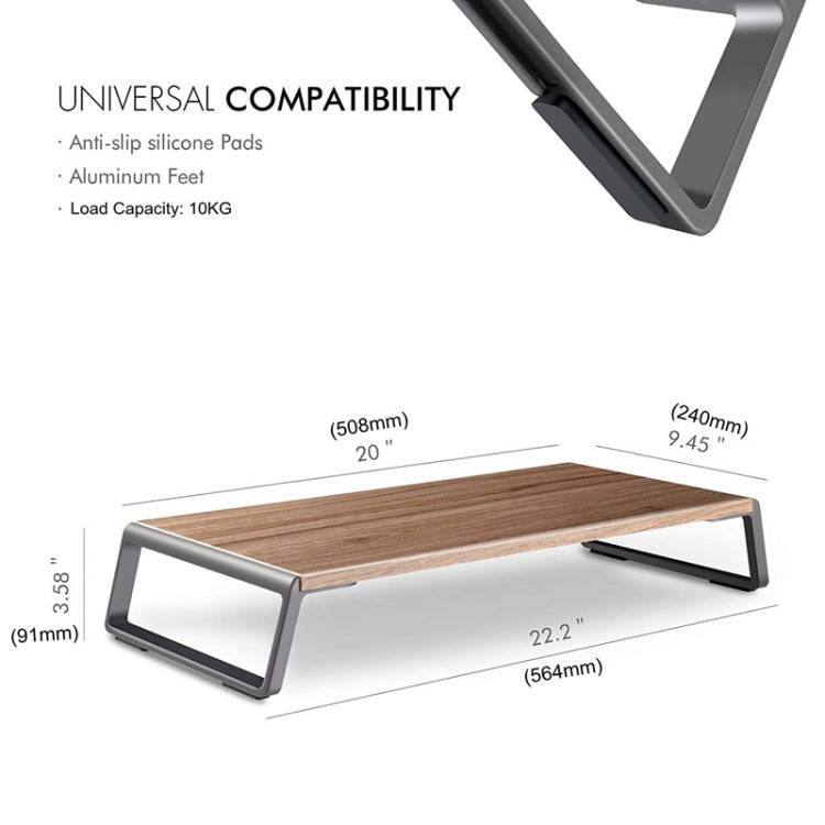 Monitor Stand Riser with Metal Feet for iMac MacBook LCD Display Printer, Lapdesk Tabletop Organi...