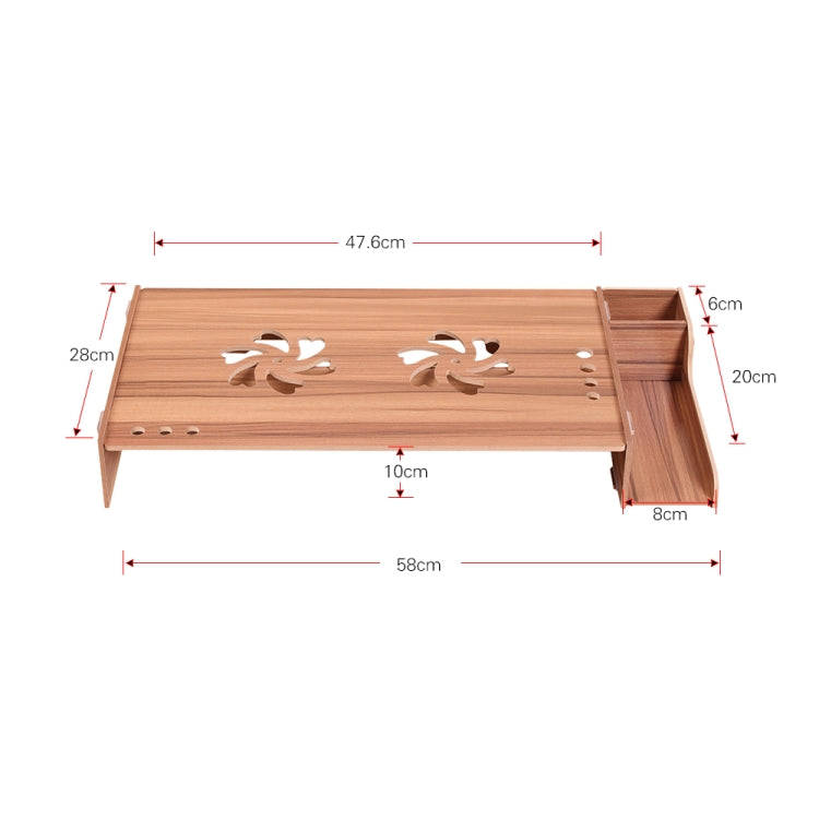 Elevated Wood Computer Monitor Stand Riser Laptop Shelf Desk Organizer with Keyboard Storage