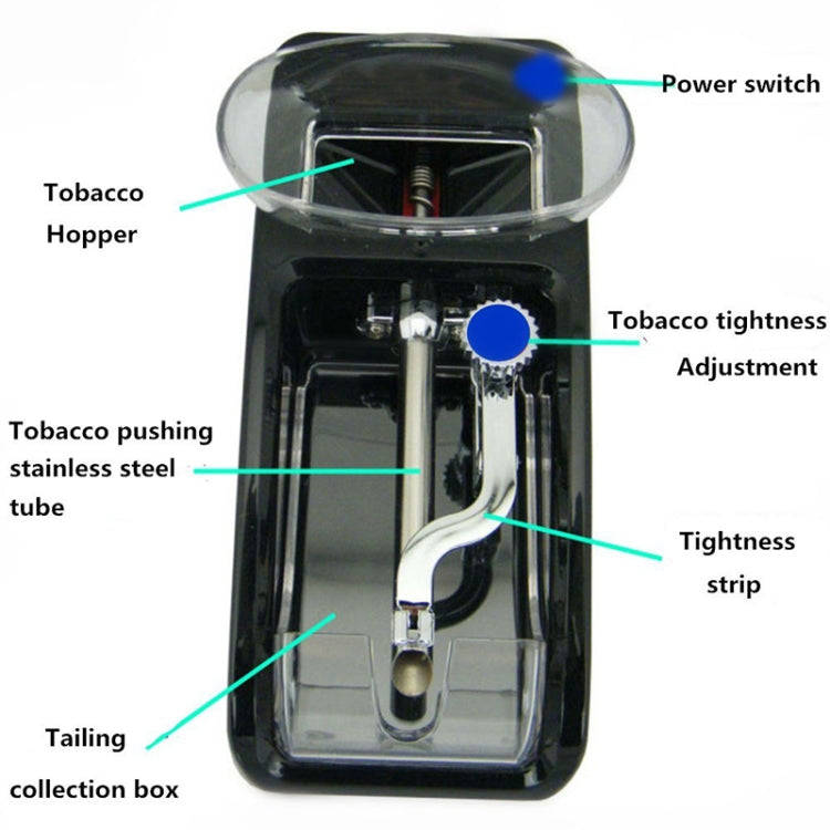 Electric Easy Automatic Cigarette Rolling Machine Tobacco Injector Maker Roller, Diameter 8mm, EU...