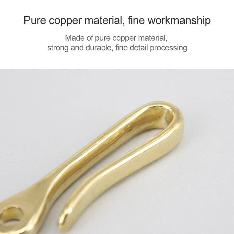 Retro Solid Brass Key Chain Key Ring Belt U Hook Wallet Chain Fish Hook, Length:6cm without Coppe...