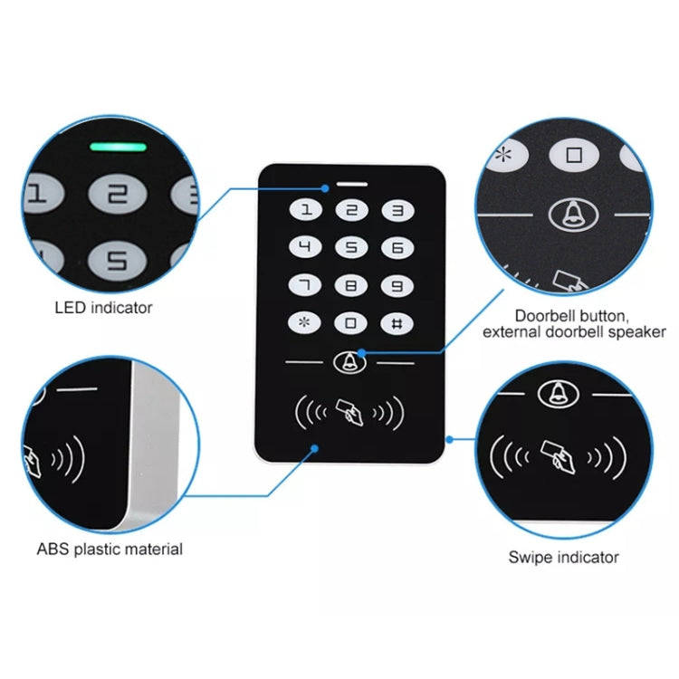 Simple IDIC Card Access Control All-in-one Machine Key Touch Access Control Controller Induction ...