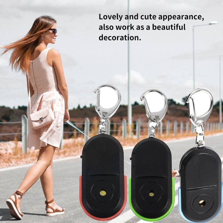 5 PCS Portable Anti-Lost Alarm Key Finder Wireless Whistle Sound LED Light Locator Finder(Green)