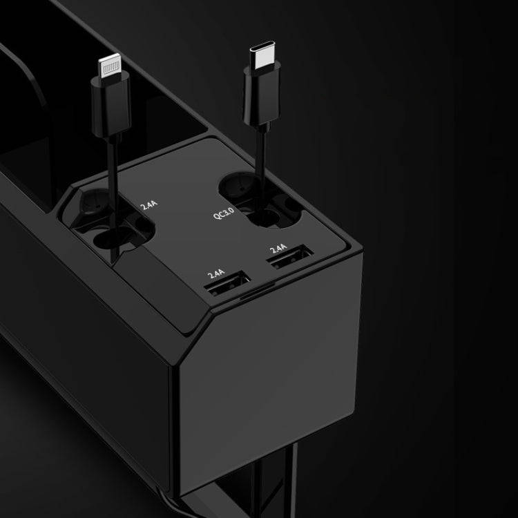 Car Seat Storage Box With Cable Car USB Charger, Style:2-wire + Storage Box
