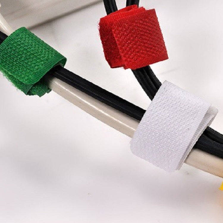 10 PCS Candy-colored Power Cord Hook and Loop Fastener Strip, Random Color Delivery, Size:180 x 20mm