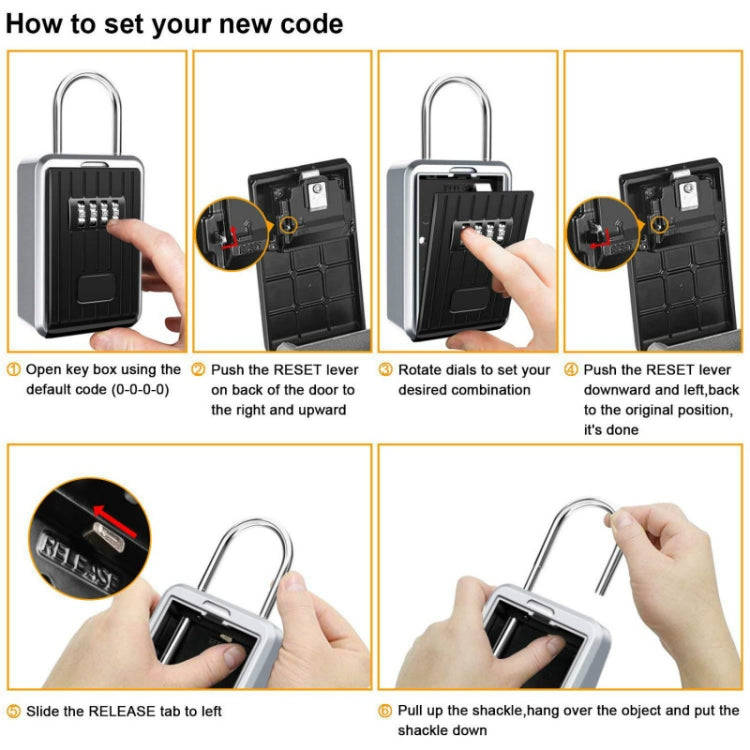 Password Key Box Wall-Mounted Metal Box Password Box Outdoor Key Anti-Theft Storage Box, Specific...