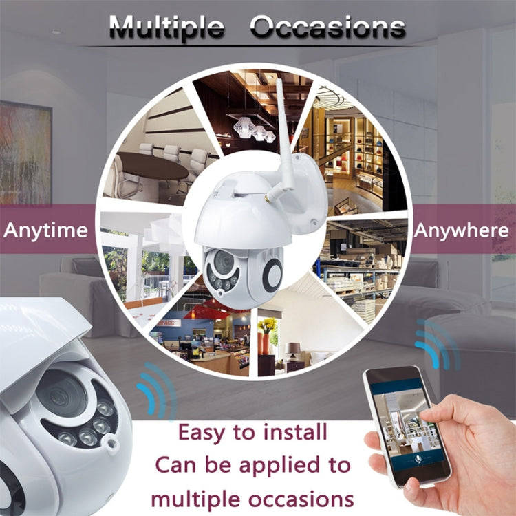 OU-A1IN PTZ Control 355 Degree Rotation Infrared WiFi Smart Dome Camera, Two-Way Voice Intercom M...