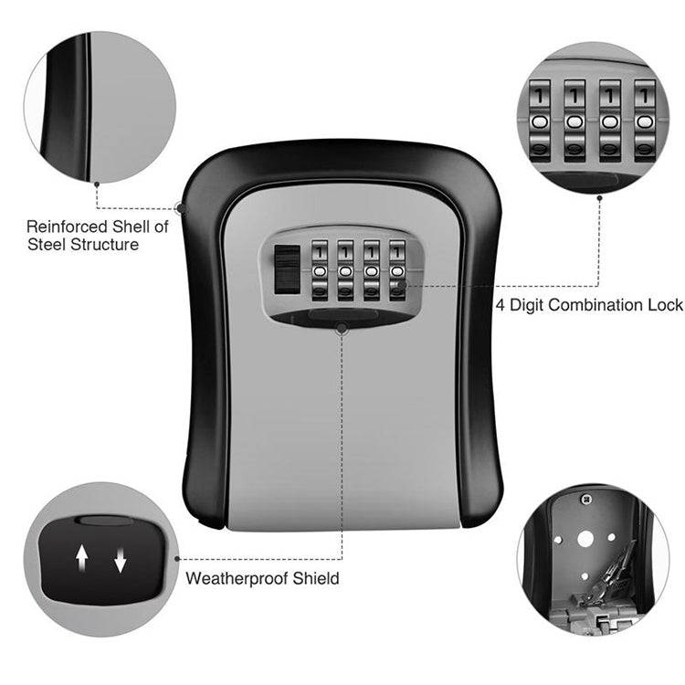 HG2 Arc Wall Mounted Password Key Box(Black)