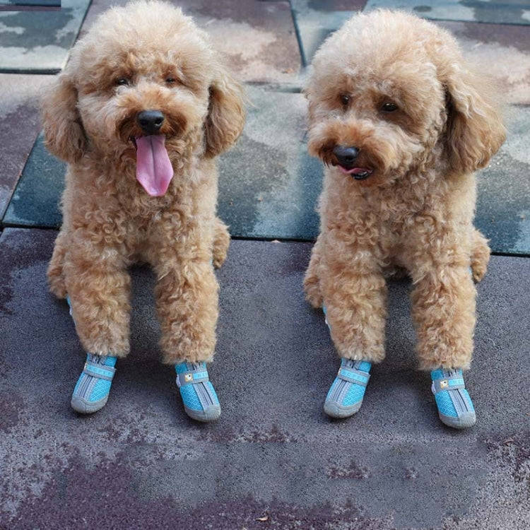 4 PCS / Set Breathable Non-slip Wear-resistant Dog Shoes Pet Supplies, Size: 2.8x3.5cm(Red Orange)