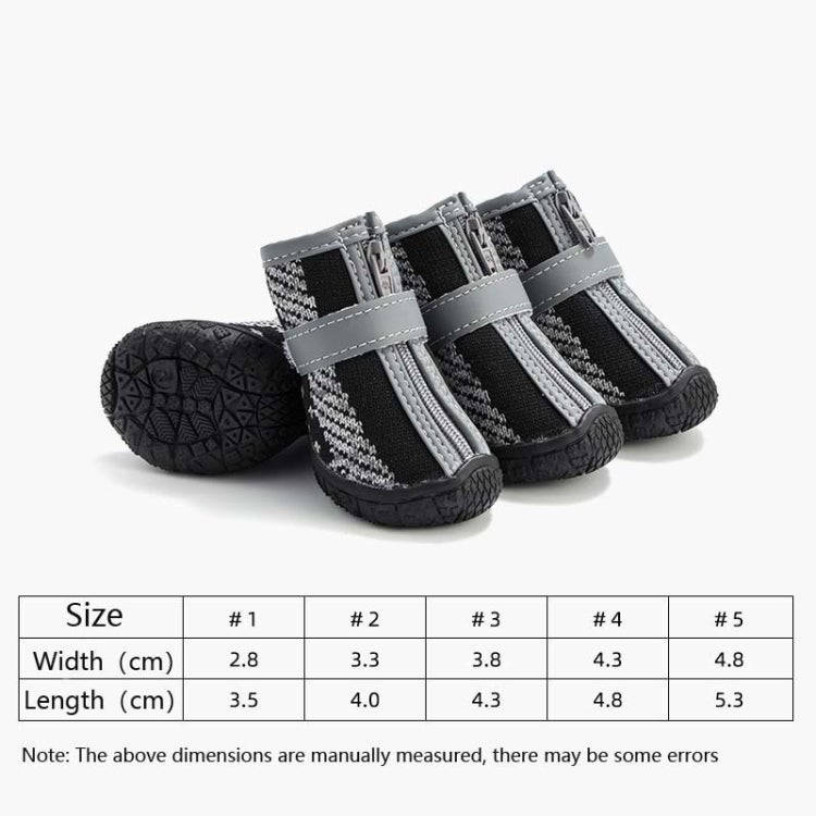 4 PCS / Set Breathable Non-slip Wear-resistant Dog Shoes Pet Supplies, Size: 2.8x3.5cm(Red Orange)