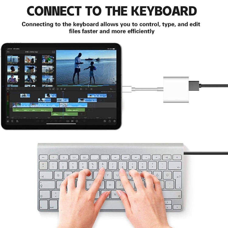 8 Pin To USB2.0+8 Pin Interface OTG Sdapter, Support IOS System(Upgrade)