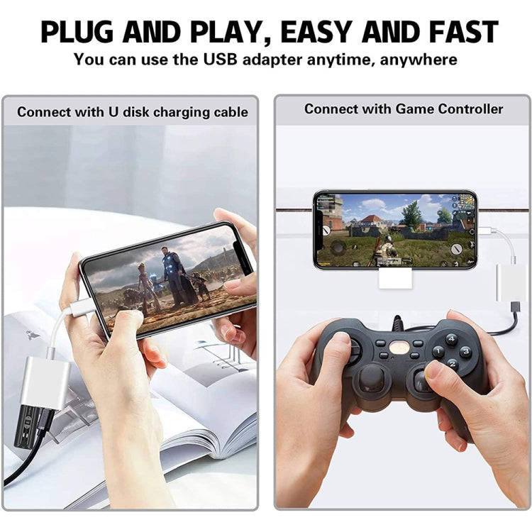 8 Pin To USB2.0+8 Pin Interface OTG Sdapter, Support IOS System(Upgrade)