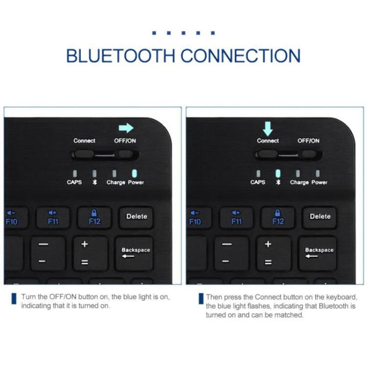 YS-001 7-8 inch Tablet Phones Universal Mini Wireless Bluetooth Keyboard, Style:Only Keyboard(Black)
