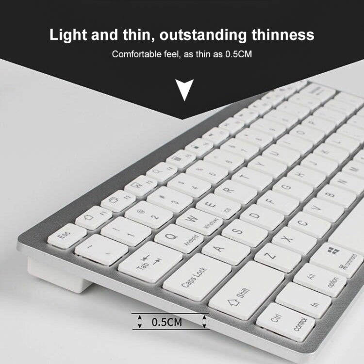 X5 Ultra-Thin Mini Wireless Keyboard + Wireless Mouse Set, Support Win / Android / IOS System(Sil...
