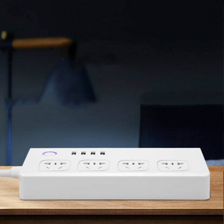 Home Office Wifi Mobile Phone Remote Control Timer Switch Voice Control Power Strip, Line length:...