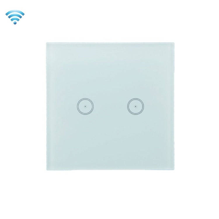 Wifi Wall Touch Panel Switch Voice Control Mobile Phone Remote Control, Model: White 2 Gang (Sing...
