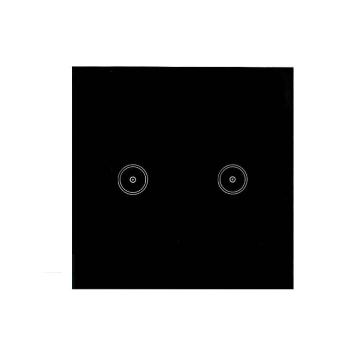 Wifi Wall Touch Panel Switch Voice Control Mobile Phone Remote Control, Model: Black 2 Gang (Sing...